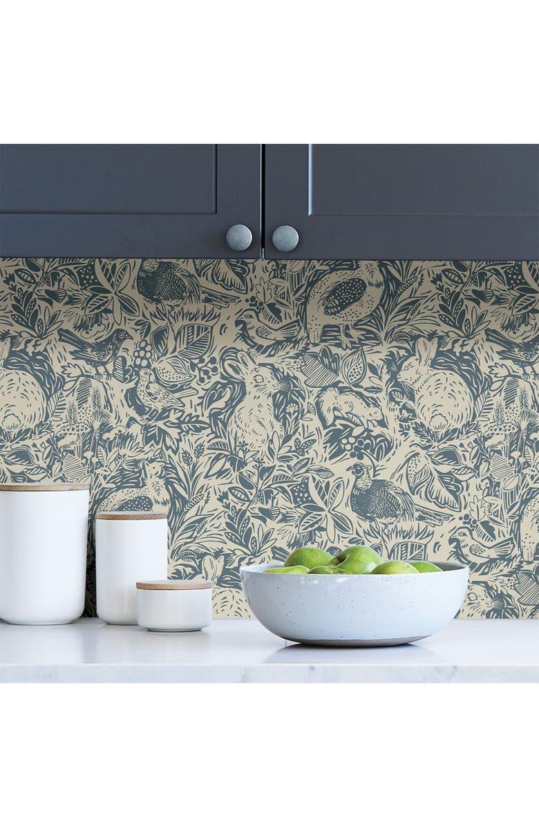 Wallpops Blue Terrene Peel & Stick Wallpaper, Alternate, color, Blue