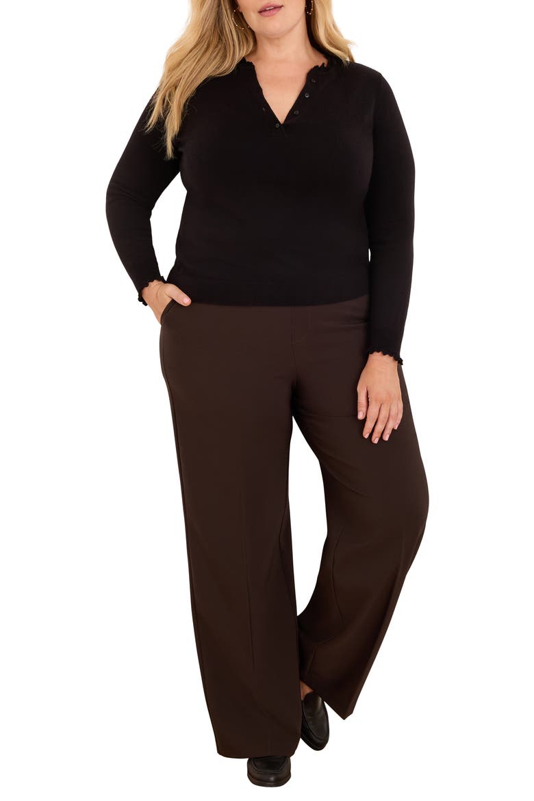 Lenox High Waist Wide Leg Pants, Alternate, color, JAVA