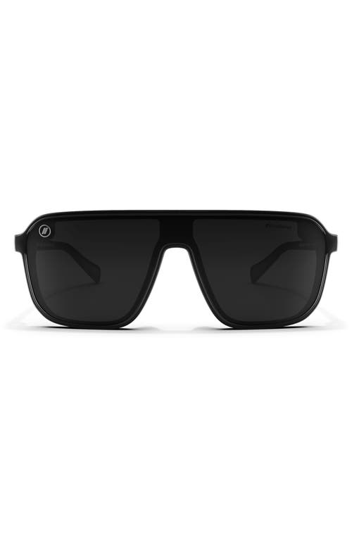 Blenders Eyewear Meister X2 133mm Polarized Flat Top Sunglasses In Black