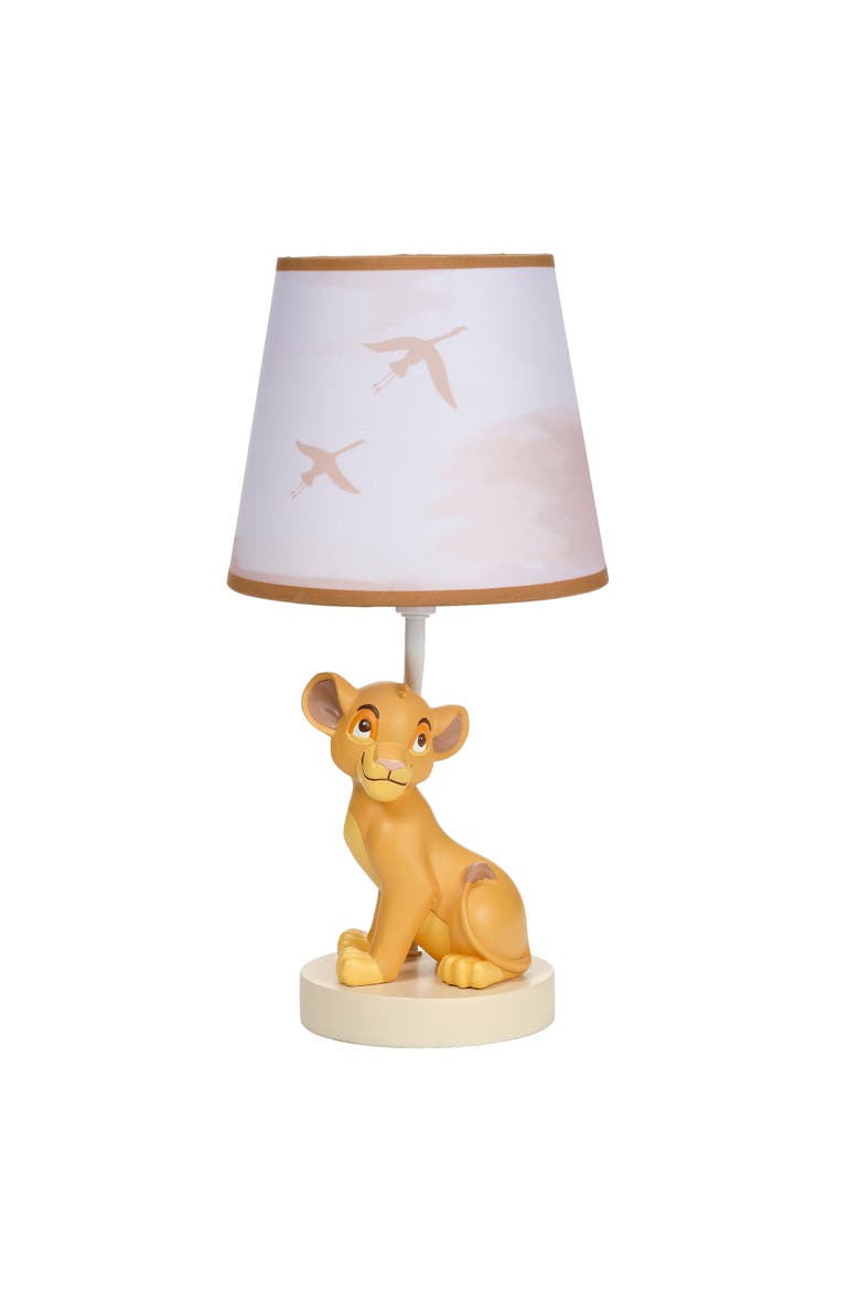 Disney Baby Lion King Safari Custom Hand-Painted Lamp with Shade, Main, color, Brown