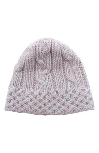 Portolano Chunky Cable Knit Beanie In Purple