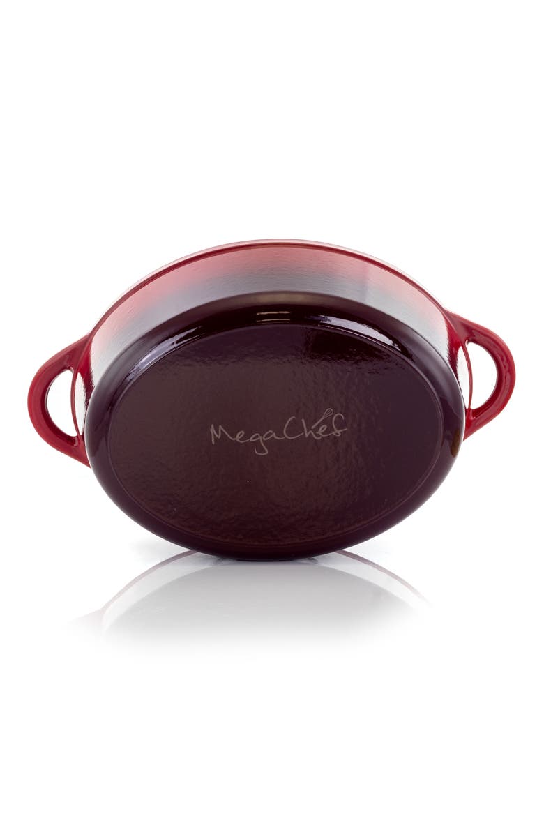 7 Quarts Oval Enameled Cast Iron Casserole, Alternate, color, Red