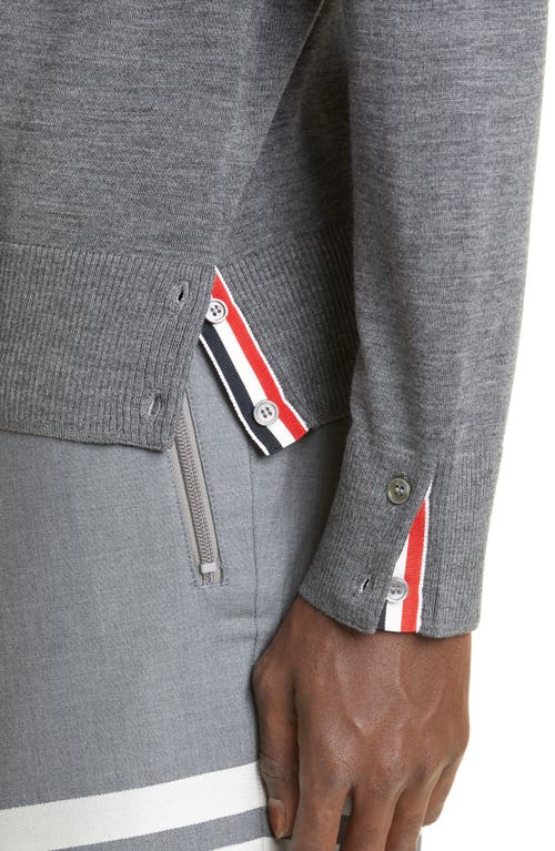 Thom Browne 4-bar Merino Wool Sweater In Gray