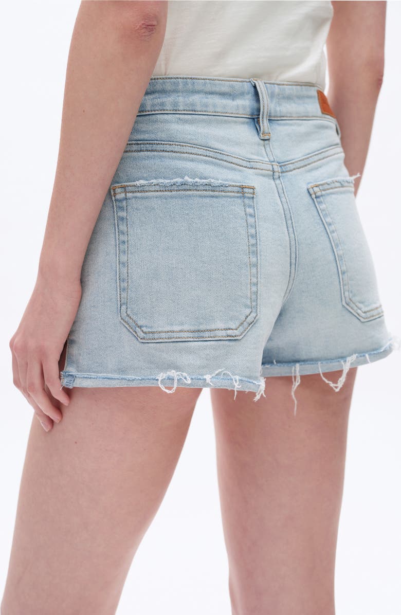 Bayeas Cutoff Denim Shorts, Alternate, color, Light Blue