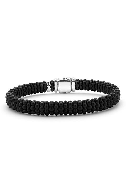 Men's Black Caviar Station Bracelet