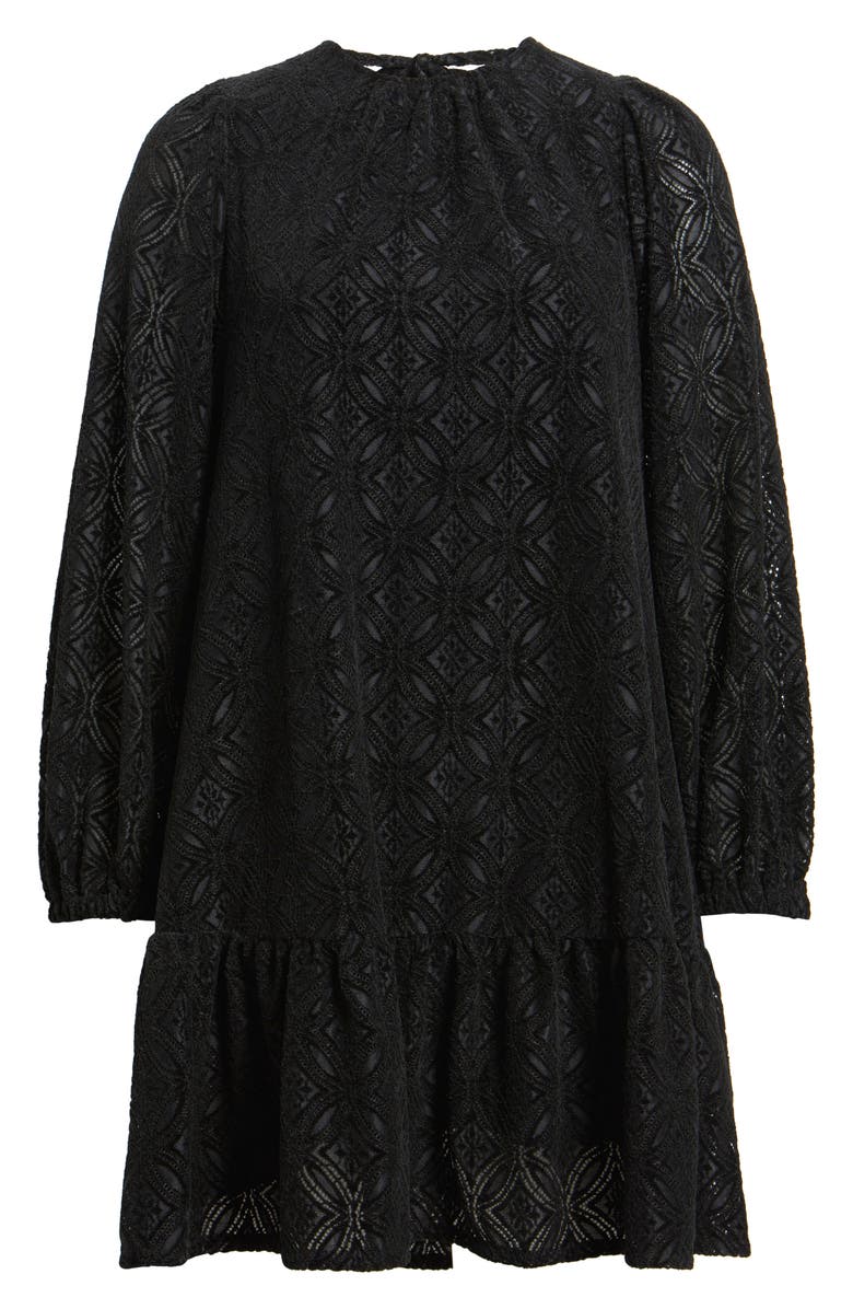 Treasure & Bond Long Sleeve Drop Waist Chenille Minidress, Alternate, color, Black