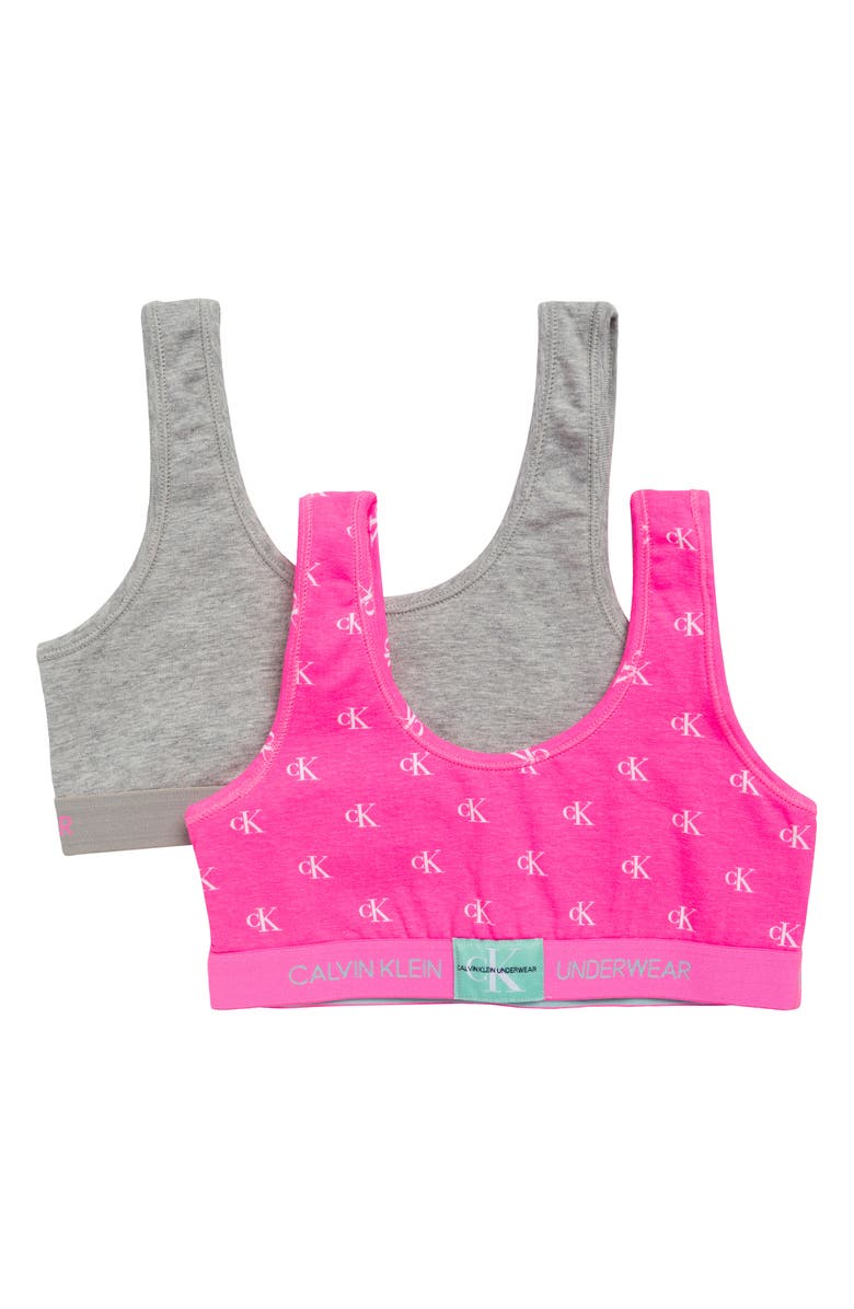 Calvin Klein Kids' Assorted 2-Pack Stretch Cotton Bralettes, Main, color, 