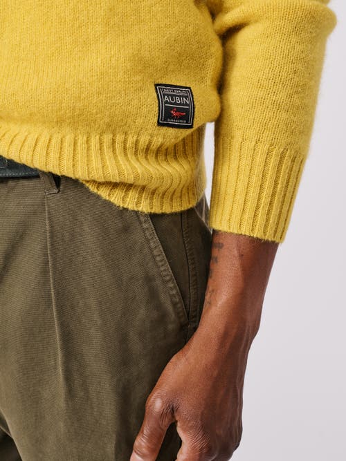 Aubin Prestwick Shetland Crew Neck Sweater In Yellow