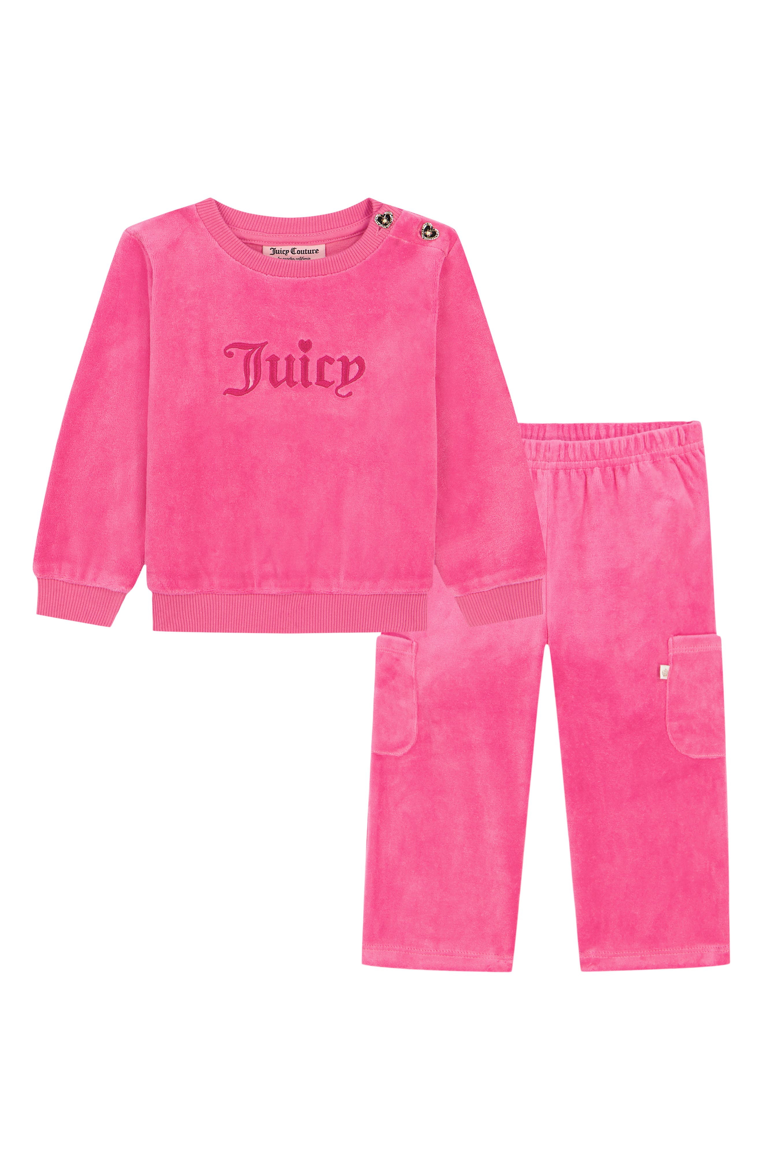 Cargo Velour Crewneck Sweatshirt & Pants Set