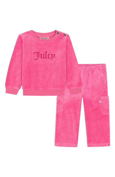 Cargo Velour Crewneck Sweatshirt & Pants Set