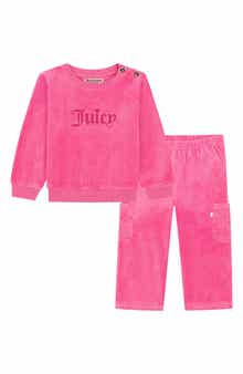 Cargo Velour Crewneck Sweatshirt & Pants Set
