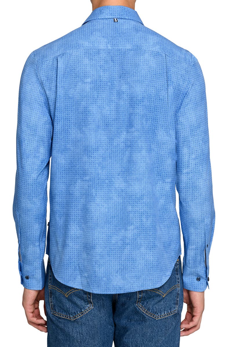 Brooklyn Brigade Pinwheel Print Woven Long Sleeve Basic, Alternate, color, Dusty Blue