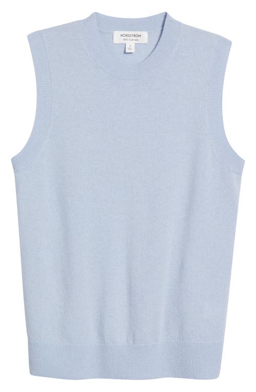 Nordstrom Sleeveless Cashmere Sweater In Blue Zen