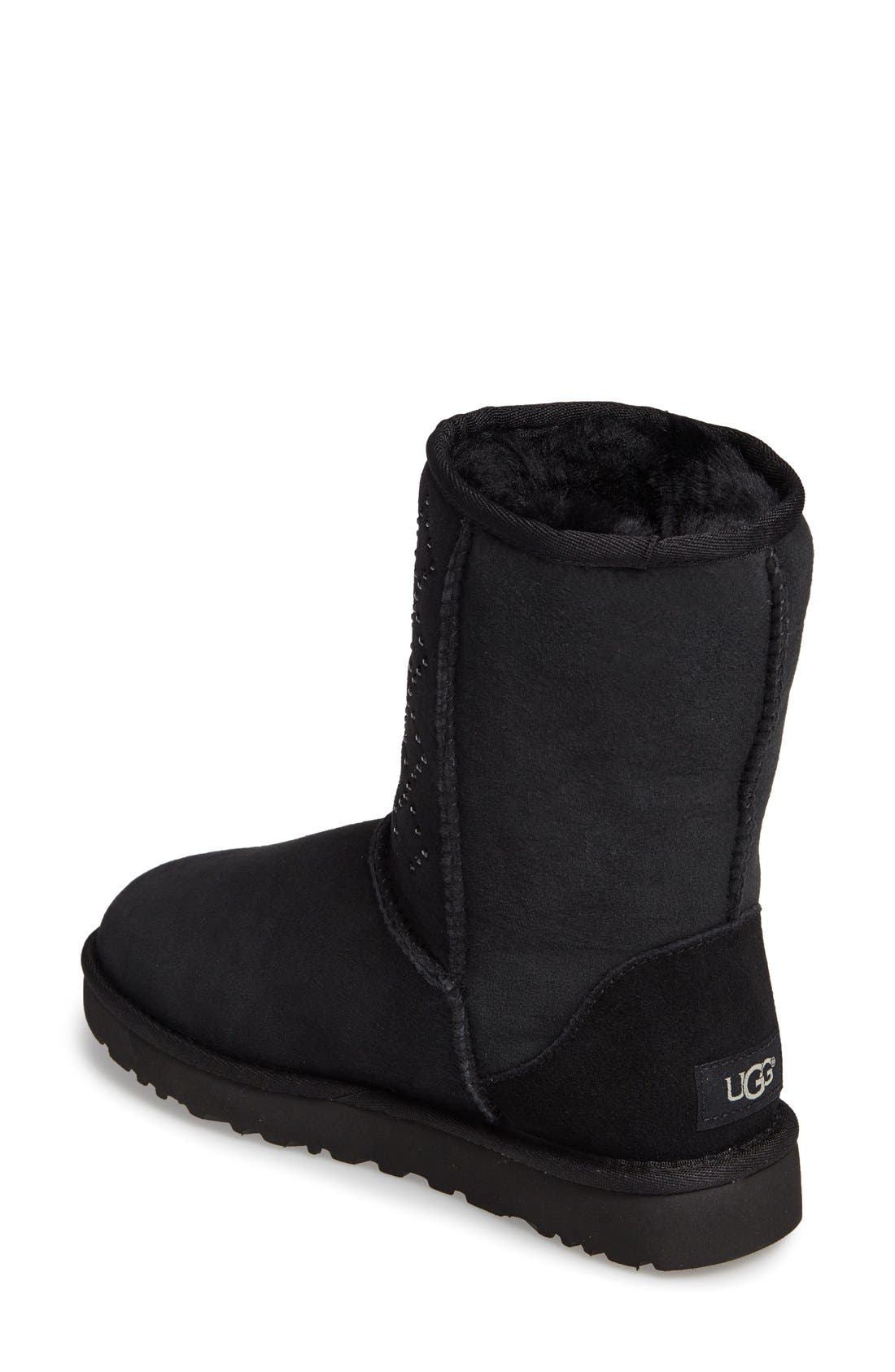 UGG<sup>®</sup> Classic Short - Crystal Genuine Shearling Lined Boot, Alternate, color, 