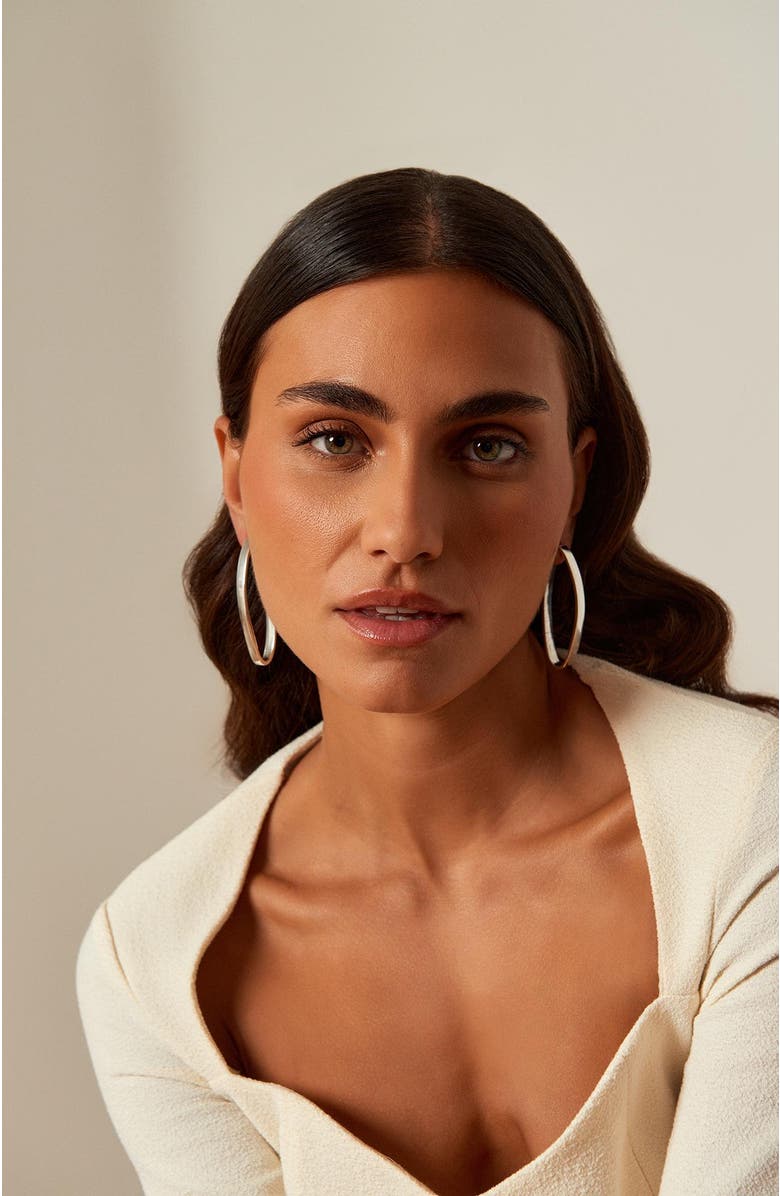 CXC Oasis Hoop Earrings, Alternate, color, Silver