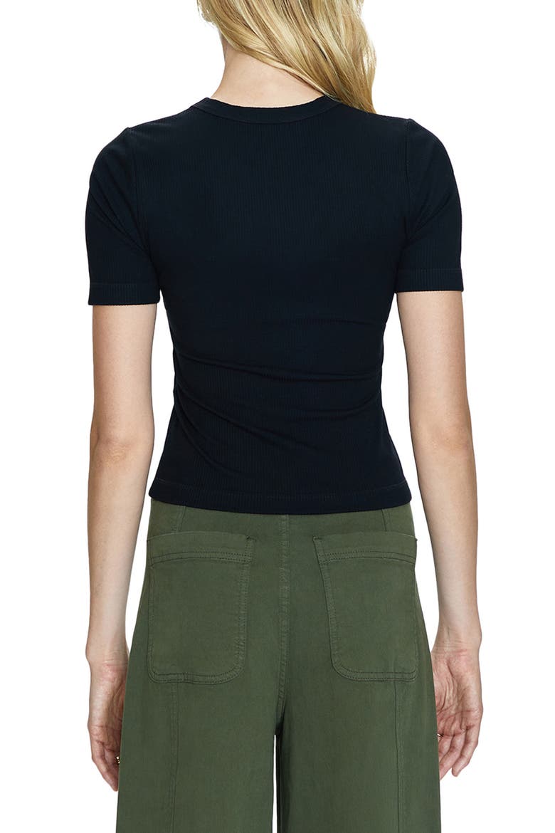 Bella Rib Crewneck T-Shirt, Alternate, color, NOIR