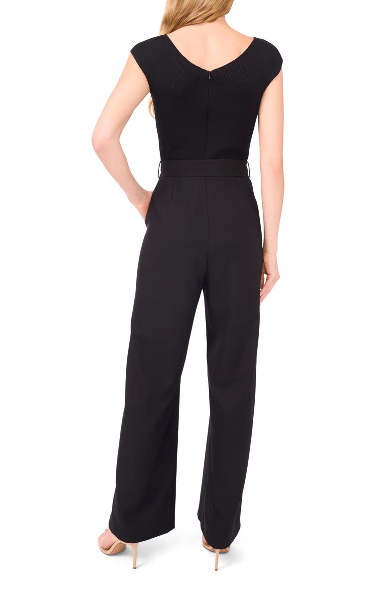 Ted Baker Belted Mixed Media Jumpsuit, Alternate, color,