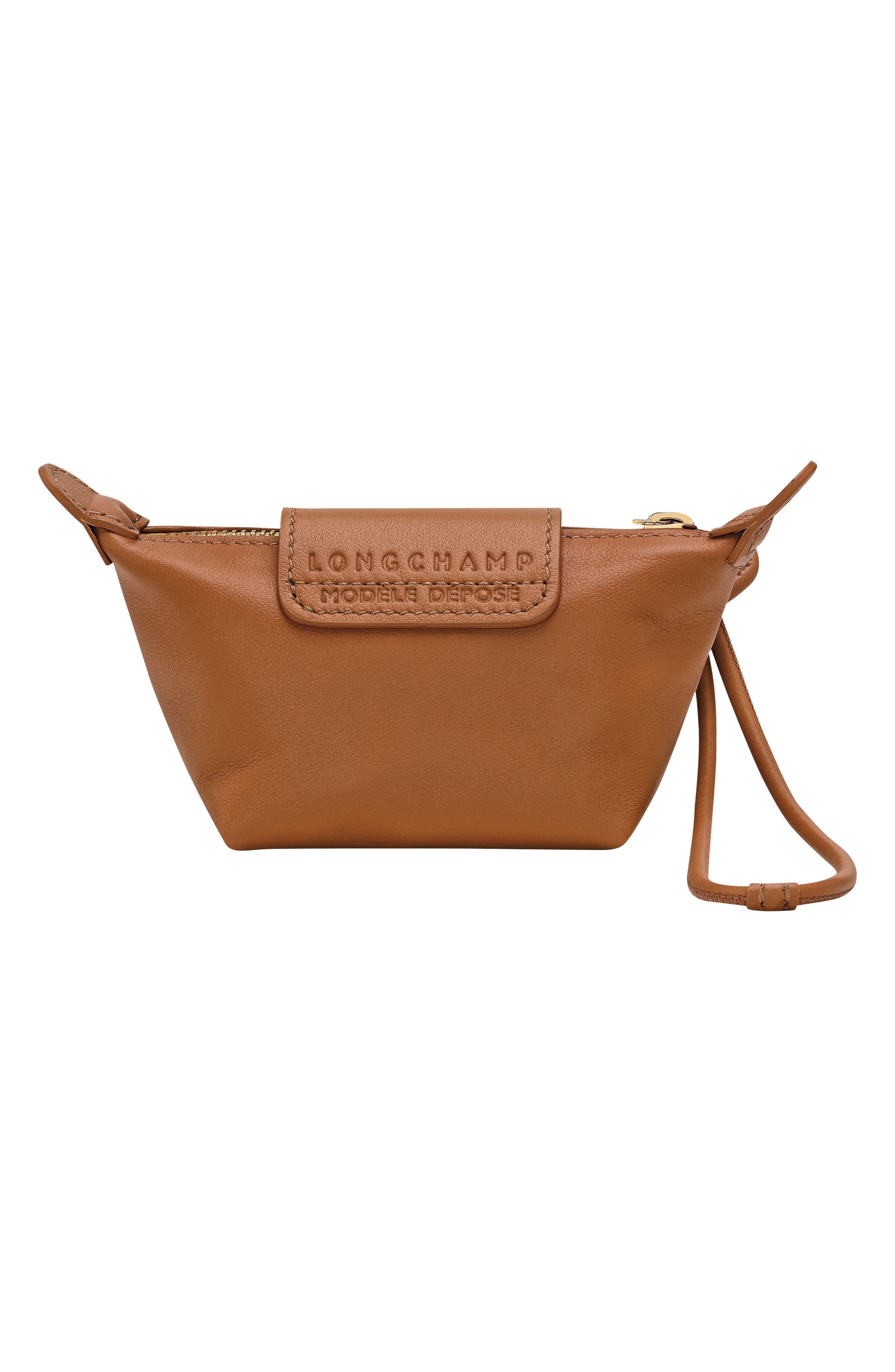 Longchamp Le Pliage Xtra Leather Coin Purse, Alternate, color, Cashew