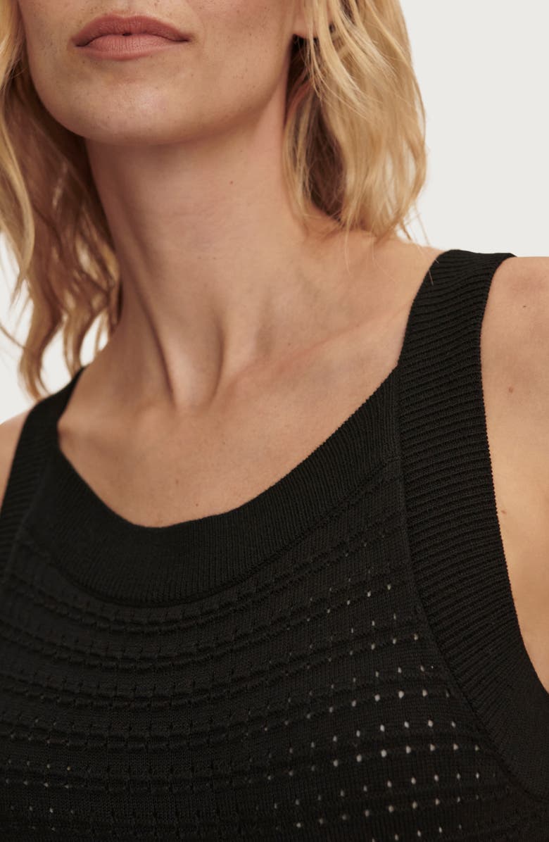 Varley Cusack Cotton Knit Dress, Alternate, color, Black