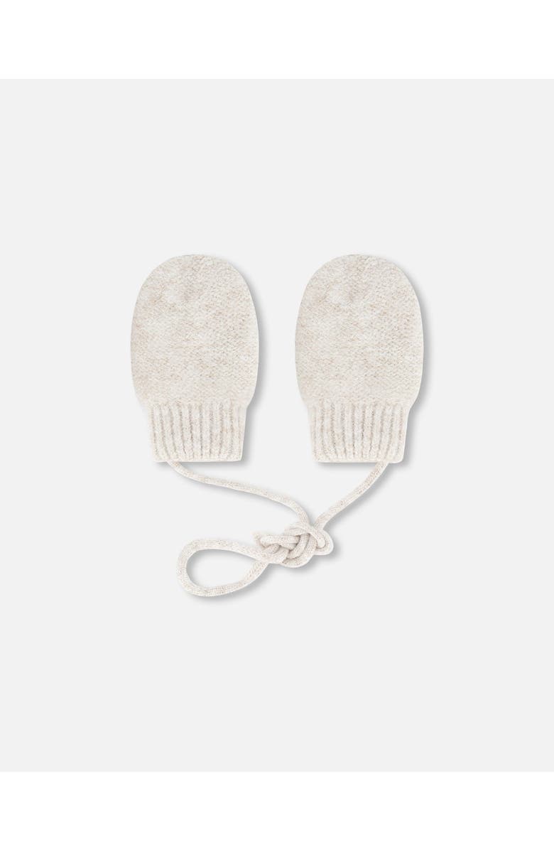 Deux par Deux Baby Unisex Newborn Knit Mittens No Thumbs Off White, Alternate, color,