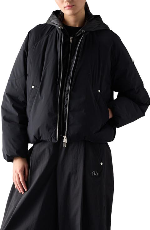 Tegan Water Repellent Layered Down Bomber Jacket