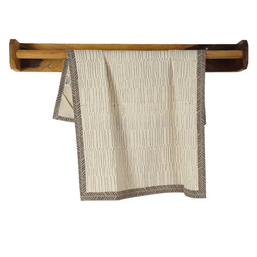 Sustainable Threads Tea Break Hand Block Printed Kitchen Towels In Neutral