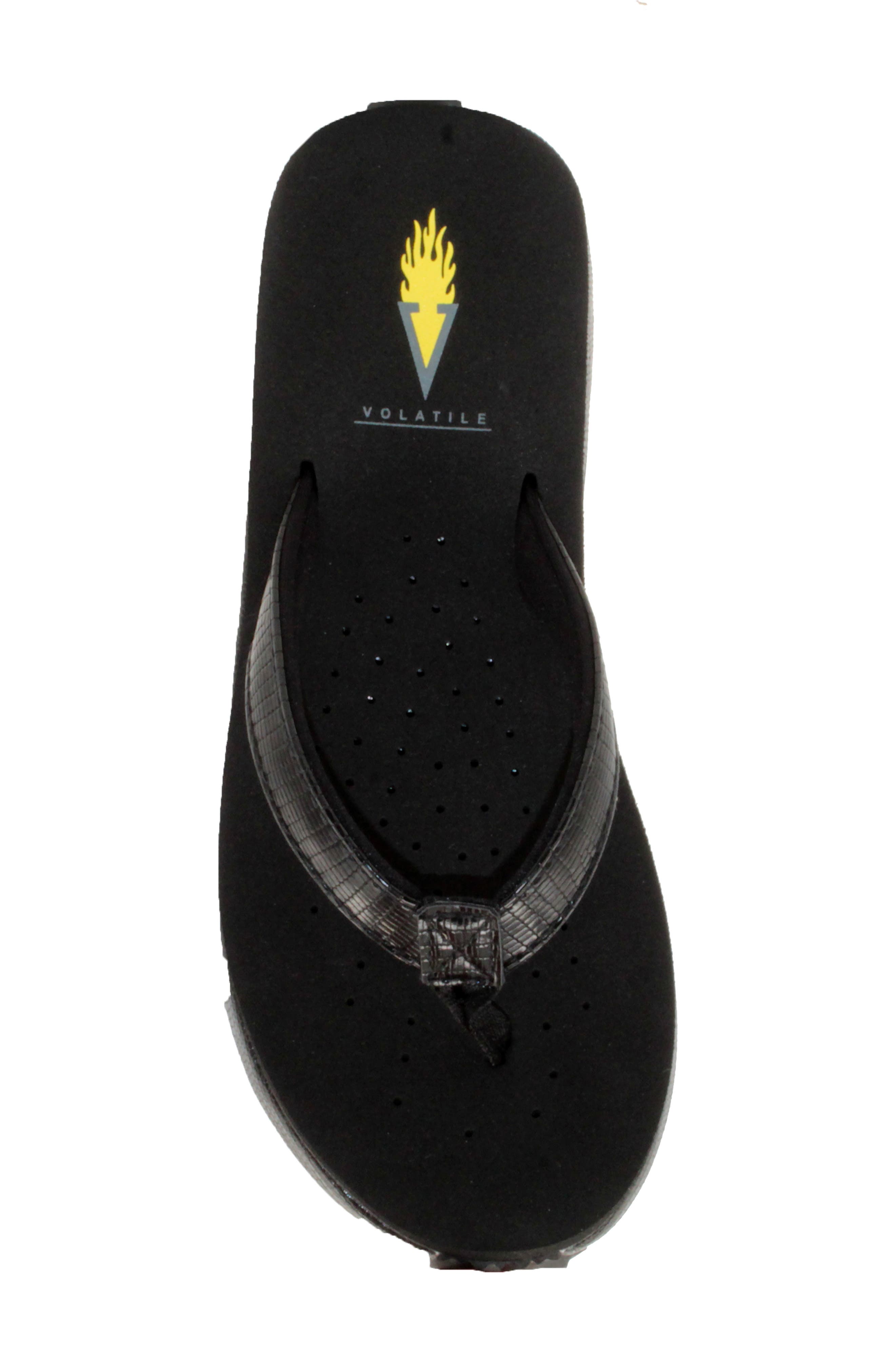 Untamed Flip Flop, Alternate, color, BLACK FAUX LEATHER