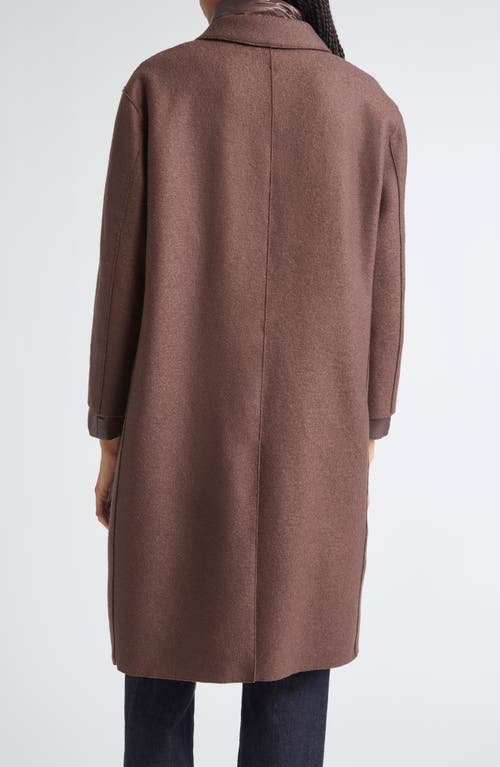 Herno Layered Mixed Media Down Jacket In Brown