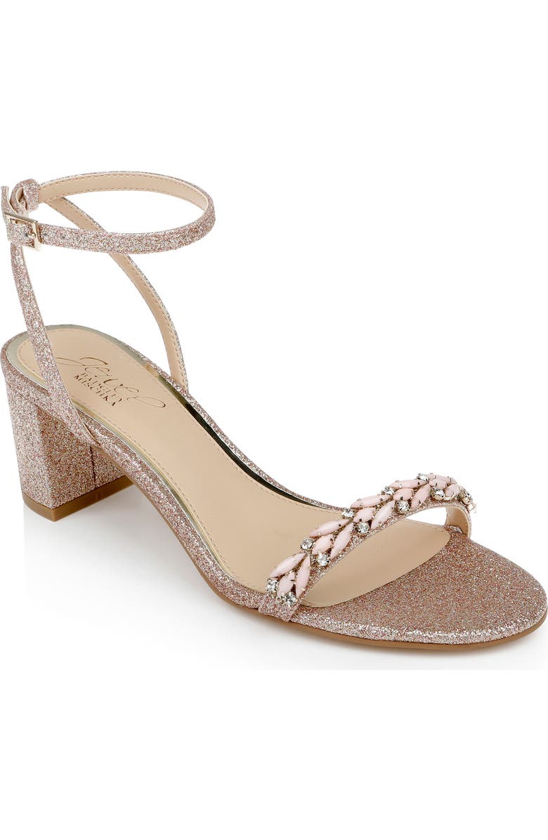 Jewel Badgley Mischka Danni Ankle Strap Sandal, Main, color, Rosgld Glt