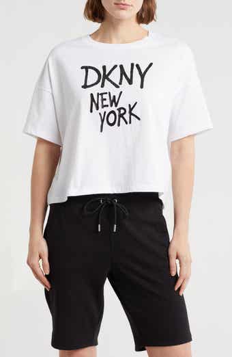 DKNY Graffiti Logo Boxy Crop Tee