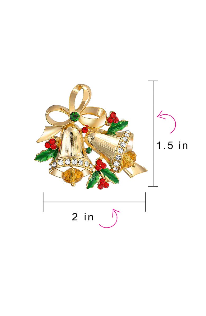 BLING JEWELRY Large Christmas Tree & Christmas Wreath Pin Set, Alternate, color, Gold