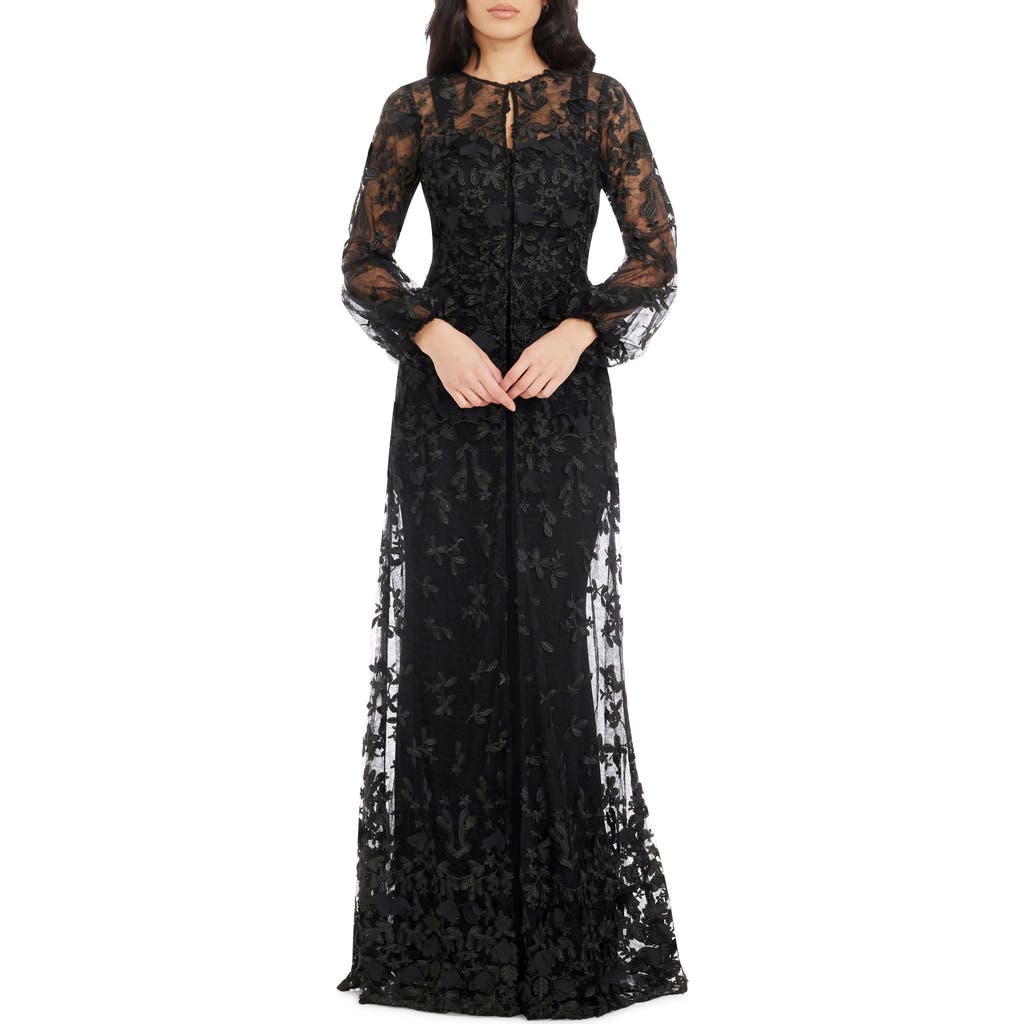 Dress the Population Joss Floral Appliqué Lace Jacket in Black at Nordstrom, Size X-Small