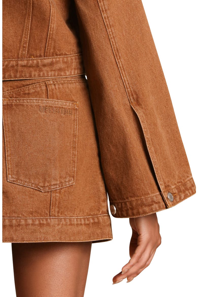 Cropped Trucker Jacket, Alternate, color, WASHED MAPLE