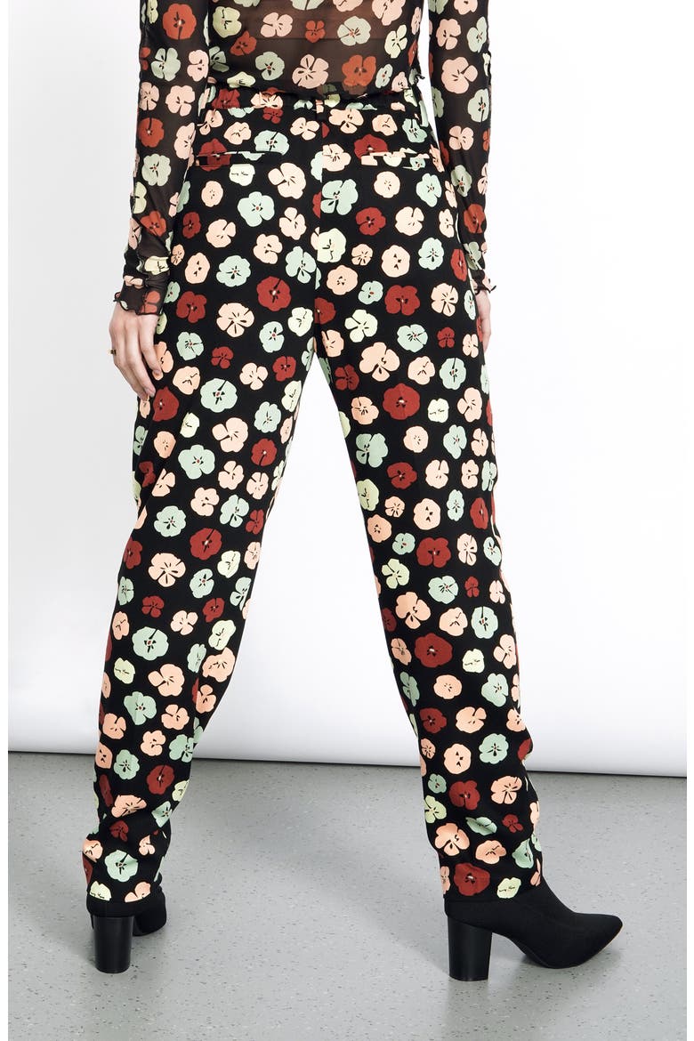Elastic Back Print Pants (Nordstrom Exclusive), Alternate, color, BLACK MULTI POPPY GEO