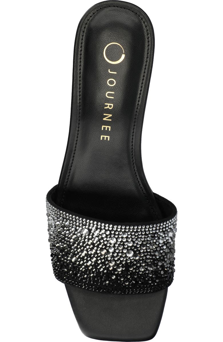 Journee Collection Flora Crystal Embellished Slide Sandal, Alternate, color, Black