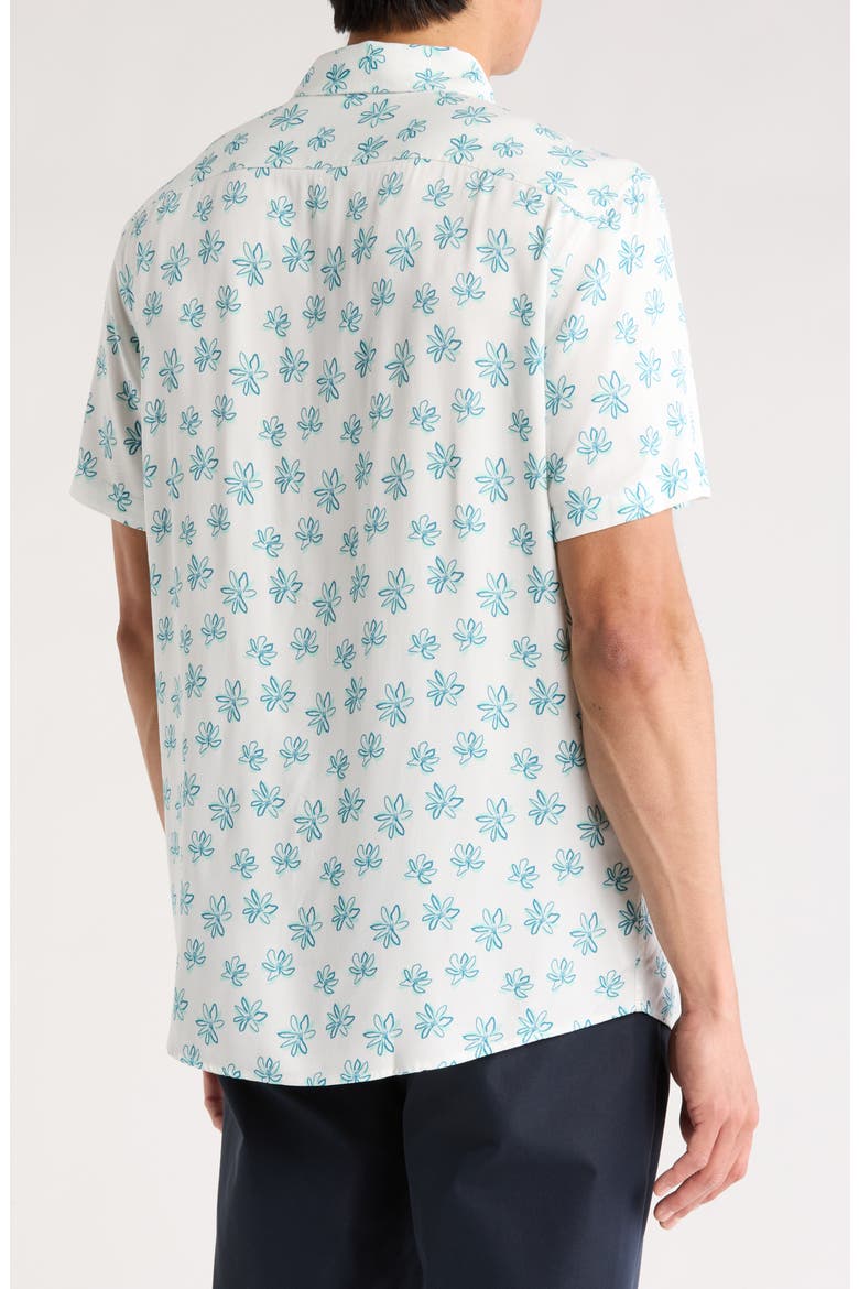 Floral Short Sleeve Button-Up Shirt, Alternate, color, BRIGHT WHITE
