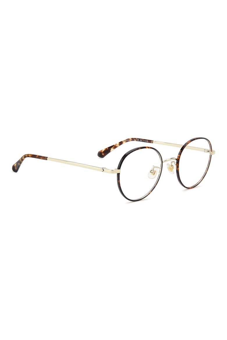 helka 49mm small round optical glasses, Alternate, color, HAVANA GOLD