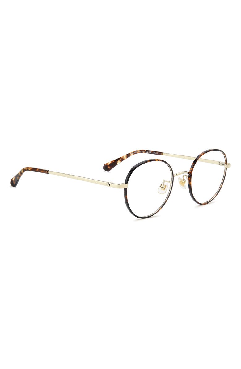 Kate Spade New York helka 49mm small round optical glasses, Alternate, color, Havana Gold