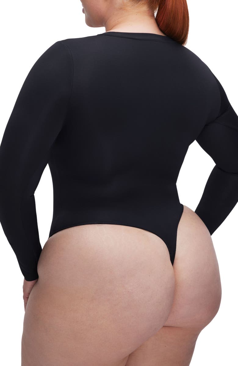 Good American Sculpting Crewneck Bodysuit, Alternate, color, Black001