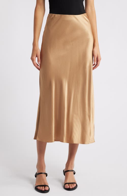 Rails Anya Satin Midi Skirt in Camel 