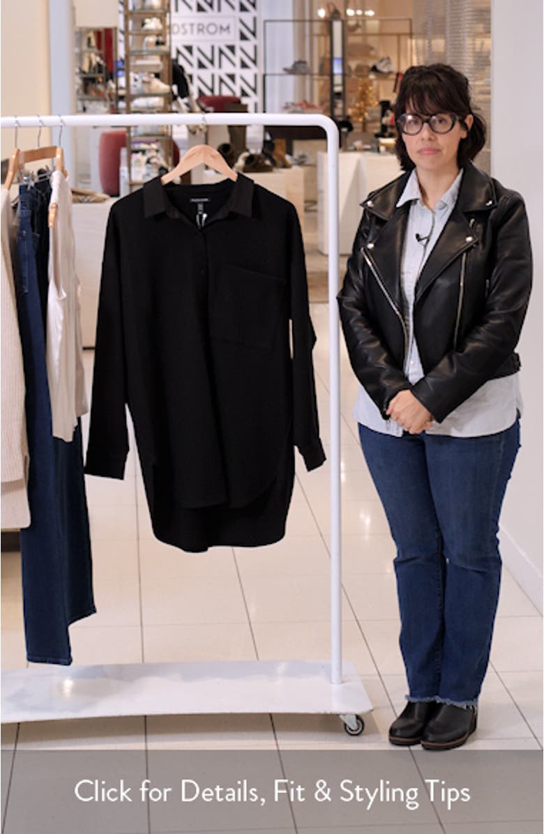 Classic Collar Ponte Button-Up Shirt, sales video thumbnail