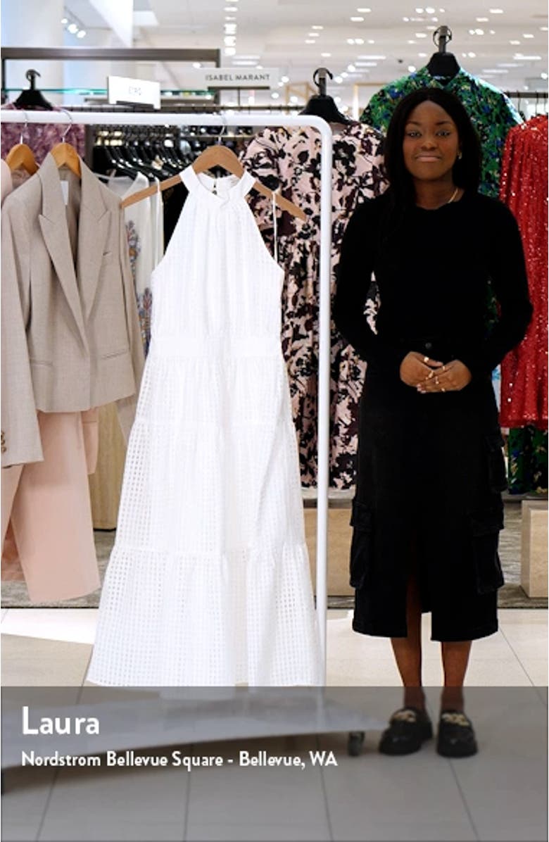 Angel Check Sleeveless Seersucker Maxi Dress, sales video thumbnail