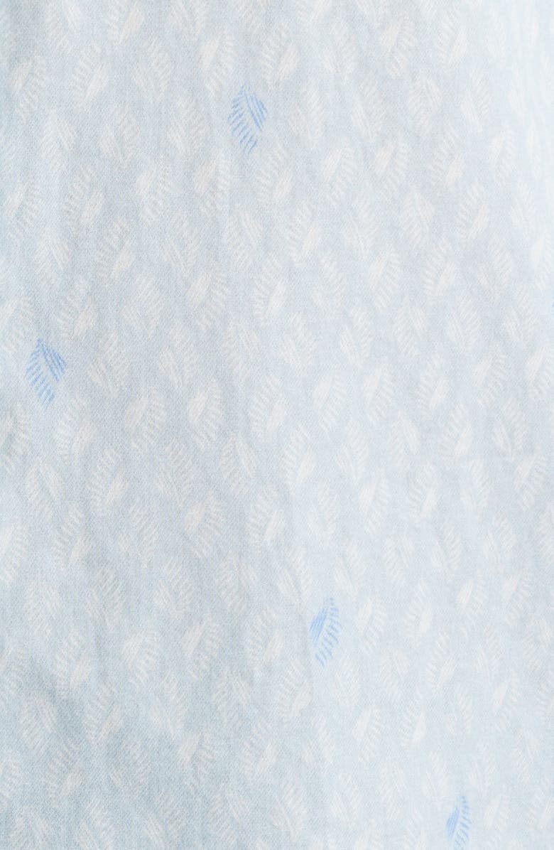Peter Millar Whitehaven Abstract Print Short Sleeve Cotton & Lyocell Button-Up Shirt, Alternate, color, Stream Blue