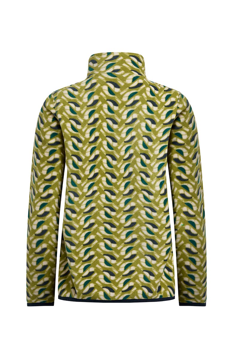 Weird Fish Reena 1/4 Zip Printed Microfleece, Alternate, color, Warm Olive