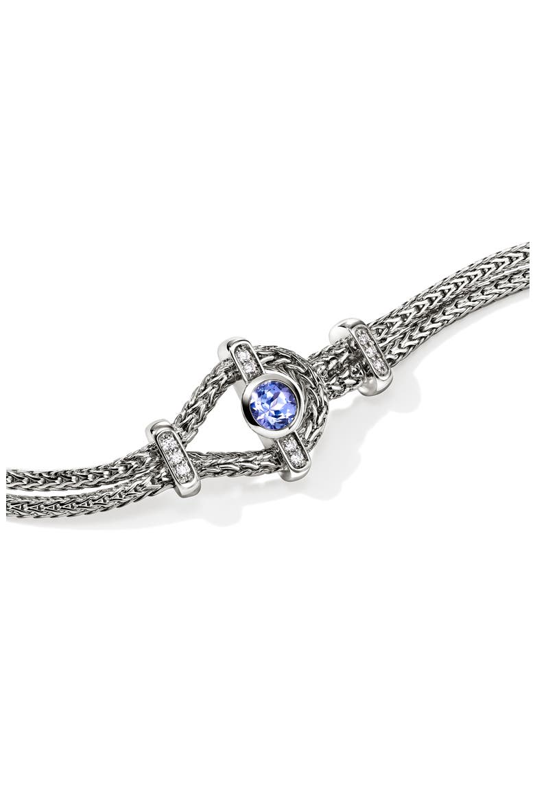 Icon Sterling Silver Tanzanite & Diamond Bracelet, Alternate, color, SILVER