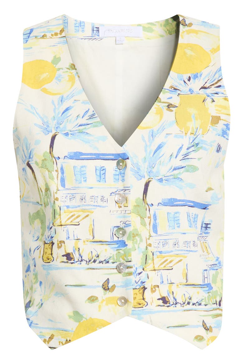 Amalfi Coast Kayri Buttoned Crop Top, Alternate, color, BLUE-MULTI