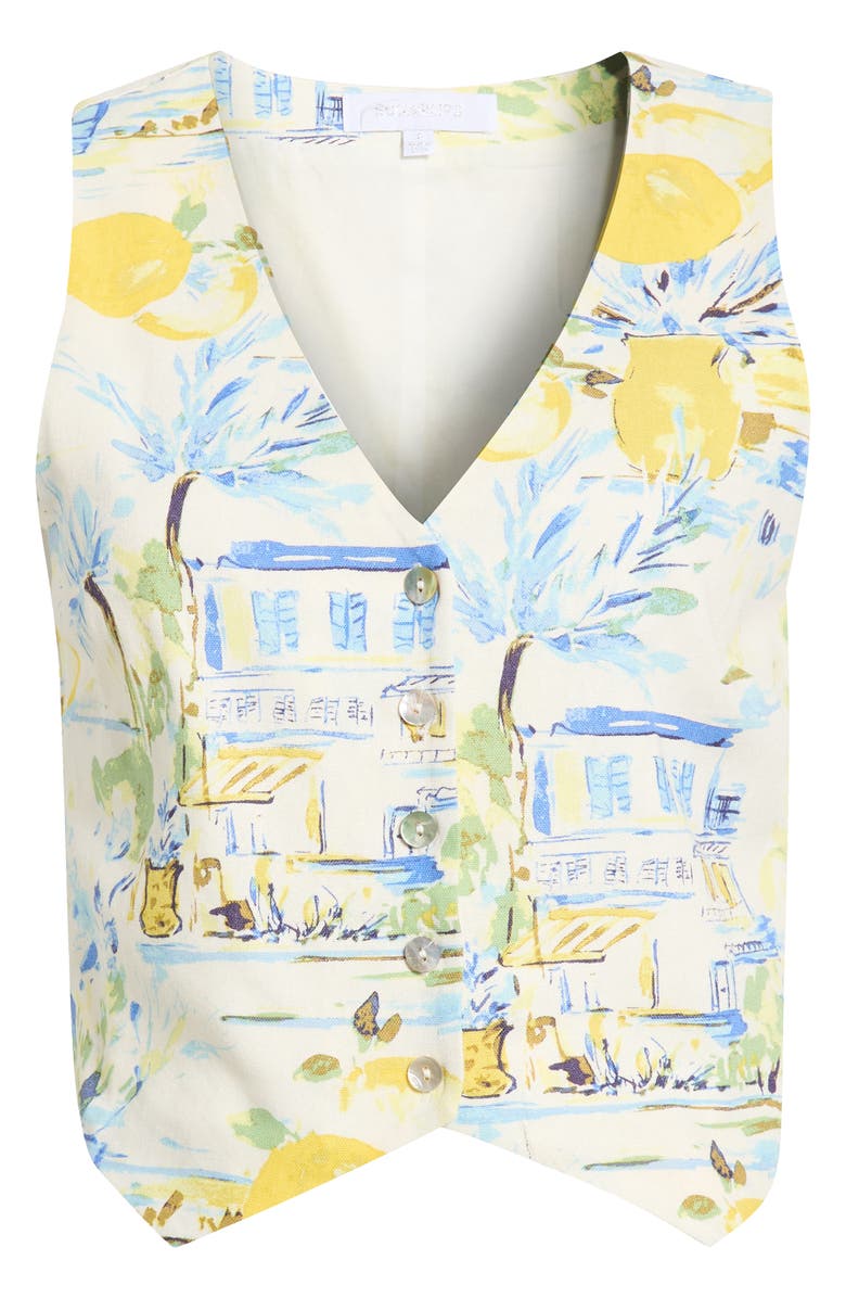 SUGARLIPS Amalfi Coast Kayri Buttoned Crop Top, Alternate, color, 