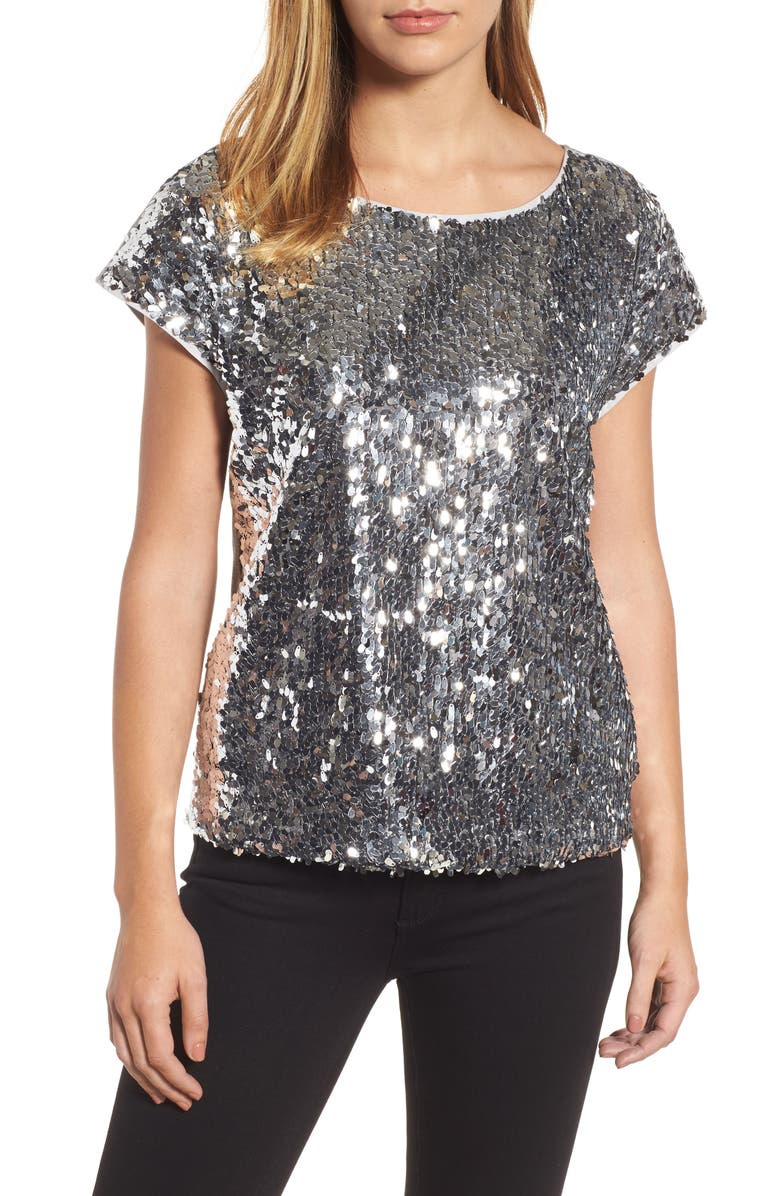 Vince Camuto Sequin Front Top, Main, color, 