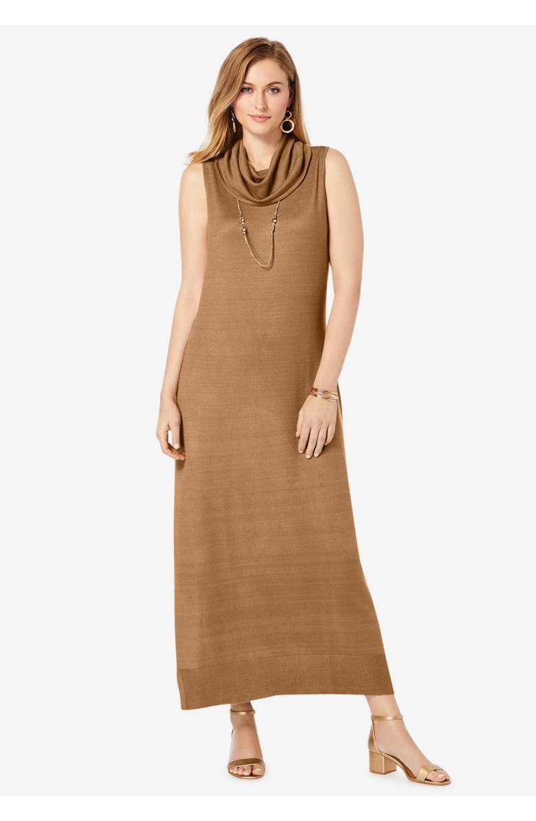 Jessica London 2-Piece Sweater Dress, Alternate, color, Emerald Green Sequin