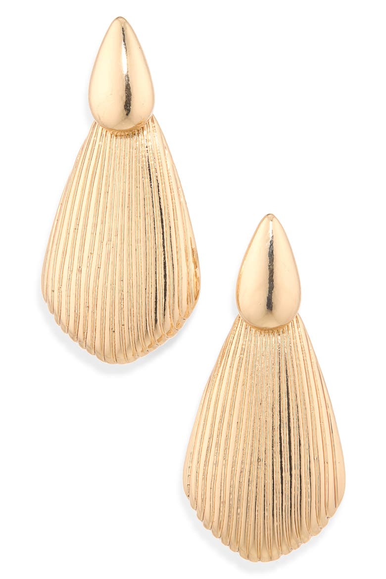 Textured Teardrop Earrings, Main, color, GOLD